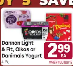 Tony’s Fresh Market Dannon Light & Fit, Oikos or & Fit, Oikos or Danimals Yogurt offer