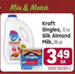 Tony’s Fresh Market Kraft Singles, 12oz Silk Almond, 96oz offer