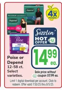 Jewel-Osco Poise or Depend offer