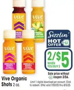Jewel-Osco Vive Organic Shots offer
