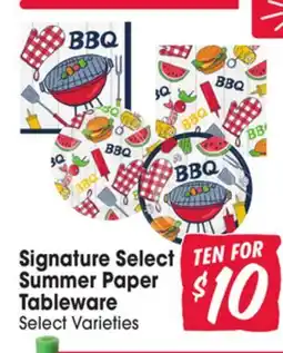 Jewel-Osco Signature Select Summer Paper Tableware offer