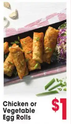 Jewel-Osco Chicken or Vegetable Egg Rolls offer