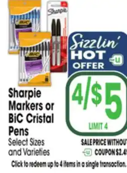 Jewel-Osco Sharpie Markers or BiC Cristal Pens offer