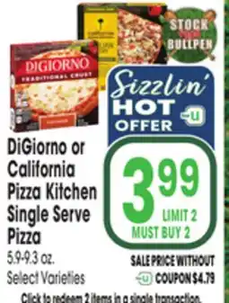 Jewel-Osco DiGiorno or California Pizza Kitchen Single Serve Pizza offer