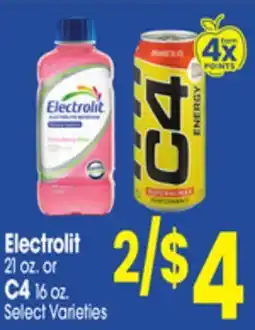 Jewel-Osco Electrolit 21 oz. or C4 16 oz offer