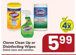Jewel-Osco Clorox Clean Up or Disinfecting Wipes offer