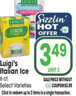 Jewel-Osco Luigi's Italian Ice offer