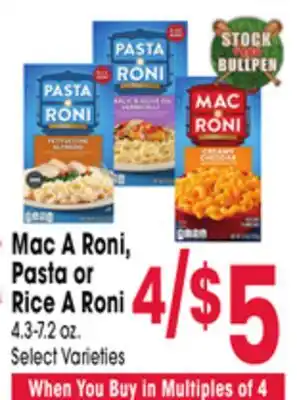 Jewel-Osco Mac A Roni, Pasta or Rice A Roni offer