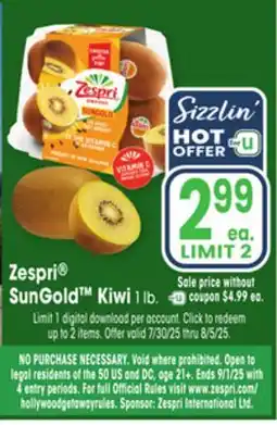 Jewel-Osco Zespri SunGold Kiwi offer