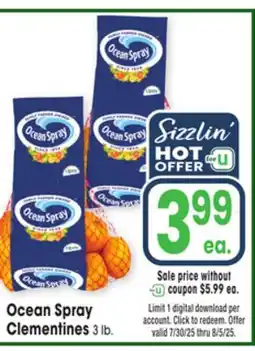 Jewel-Osco Ocean Spray Clementines offer