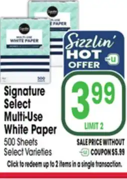 Jewel-Osco Signature Select Multi-Use White Paper offer