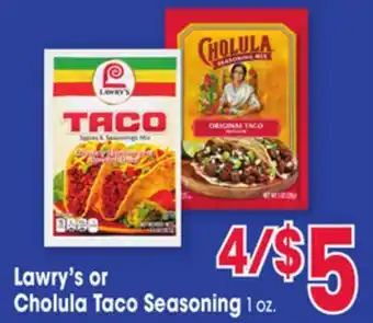 Jewel-Osco Lawry's or Cholula Taco Seasoning offer