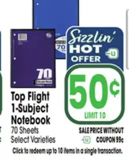 Jewel-Osco Top Flight 1-Subject Notebook offer