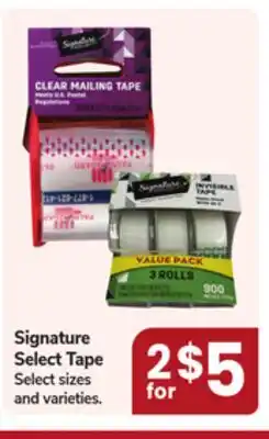 Jewel-Osco Signature Select Tape offer