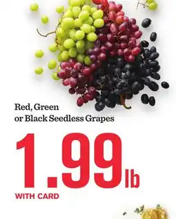 Mariano's Red, Green or Black Seedless Grapes offer