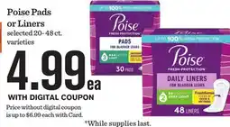 Mariano's Poise Pads or Liners offer