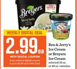 Mariano's Ben & Jerry's Ice Cream or Breyers Ice Cream offer