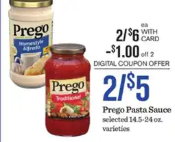 Mariano's Prego Pasta Sauce offer