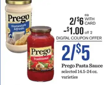 Mariano's Prego Pasta Sauce offer