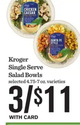 Mariano's Kroger Single Serve Salad Bowls offer