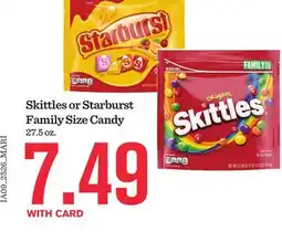 Mariano's Skittles or Starburst Family Size Candy offer