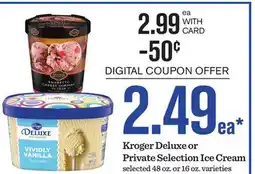 Mariano's Kroger Deluxe or Private Selection Ice Cream offer