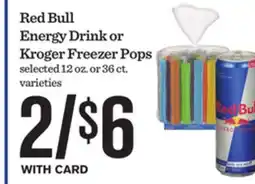 Mariano's Red Bull Energy Drink or Kroger Freezer Pops offer