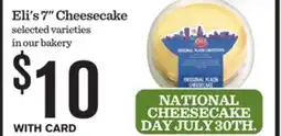 Mariano's Eli's 7 Cheesecake offer