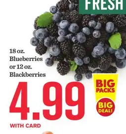 Mariano's 18 oz. Blueberries or 12 oz. Blackberries offer