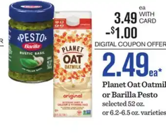 Mariano's Planet Oat Oatmilk or Barilla Pesto offer