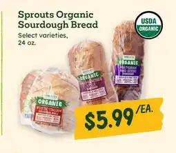 Sprouts Farmers Market Sprouts Organic Sourdough Bread offer