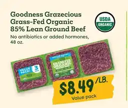 Sprouts Farmers Market Goodness Grazecious Grass-Fed Organic 85% Lean Ground Beef offer