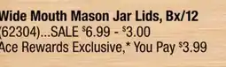 Ace Hardware Wide Mouth Mason Jar Lids offer