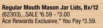 Ace Hardware Regular Mouth Mason Jar Lids, Bx/12 offer