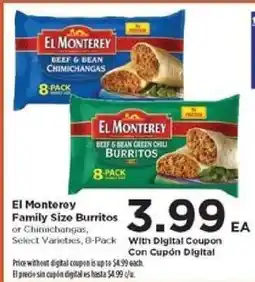 Food 4 Less El Monterey Family Size Burritos or Chimichangas offer