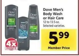 Safeway Dove Men's Body Wash or Hair Care offer