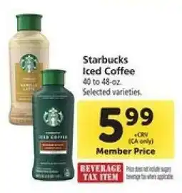 Safeway Starbucks Iced Coffee offer