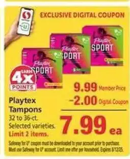 Safeway Playtex Tampons offer