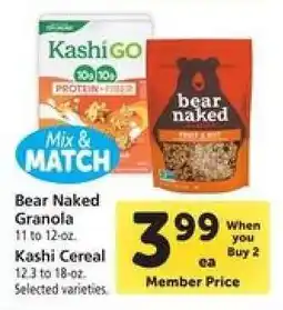 Safeway Bear Naked Granola / Kashi Cereal offer