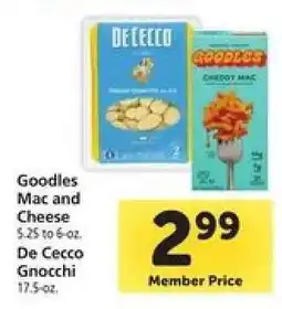 Safeway Goodles Mac and Cheese, De Cecco Gnocchi offer
