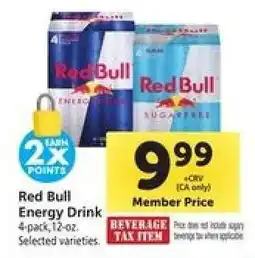 Safeway Red Bull Energy Drink offer