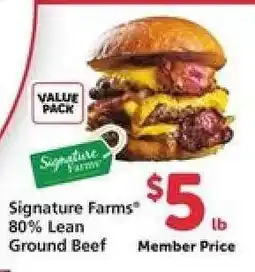 Safeway Signature Farms 80% Lean Ground Beef offer