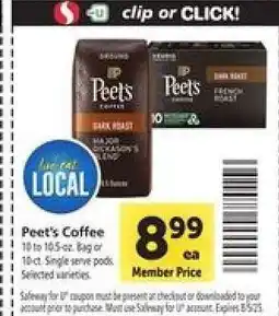 Safeway Peet's Coffee offer