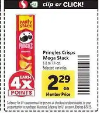 Safeway Pringles Crisps Mega Stack offer