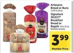 Safeway Artesano Bread or Buns offer