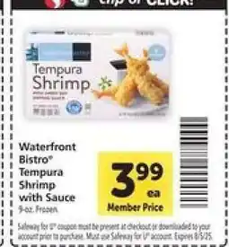Safeway Waterfront Bistro Tempura Shrimp with Sauce offer