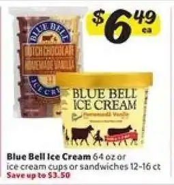 Winn Dixie Blue Bell Ice Cream offer