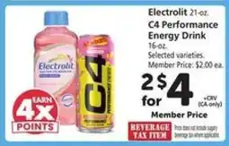 Safeway Electrolit / C4 Performance Energy Drink offer