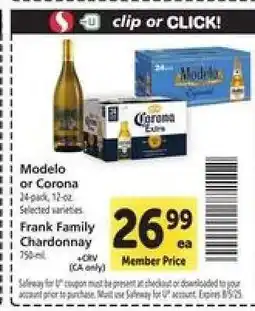 Safeway Modelo or Corona offer