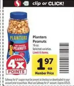 Safeway Planters Peanuts offer